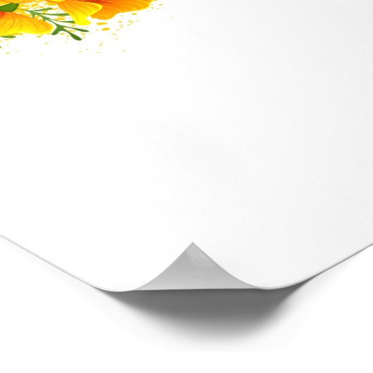 Bloem vlinder met gele Californische pap Poster (Hoek)