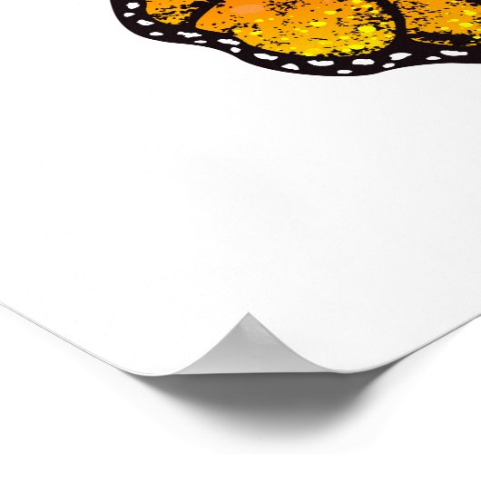 Bloem vlinder met gele Californische pap Poster (Hoek)