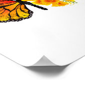 Bloem vlinder met gele Californische pap Poster (Hoek)