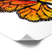 Bloem vlinder met gele Californische pap Poster (Hoek)