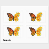 Bloem vlinder met gele Californische pap Rechthoekige Sticker (Vel)