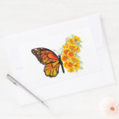 Bloem vlinder met gele Californische pap Rechthoekige Sticker (Envelop)