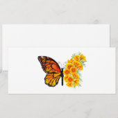 Bloem vlinder met gele Californische pap Save The Date (Voorkant / Achterkant)