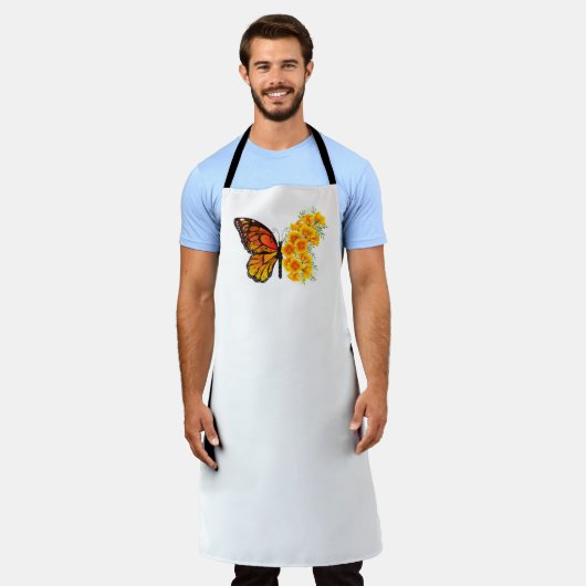 Bloem vlinder met gele Californische pap Schort (Gedragen)