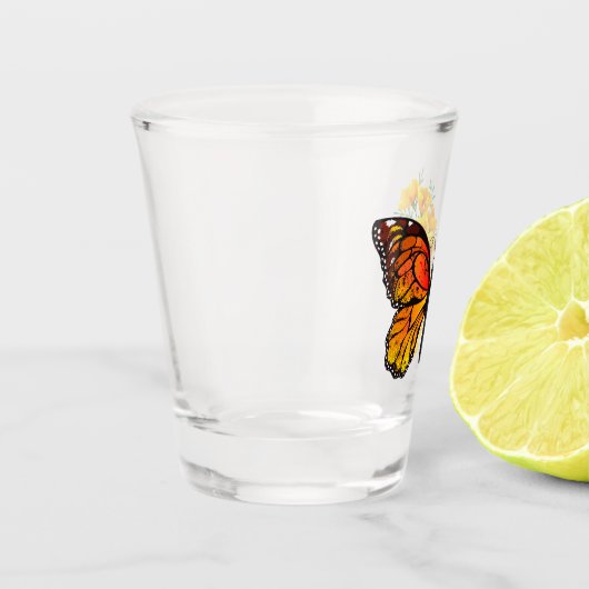 Bloem vlinder met gele Californische pap Shot Glas (Links)