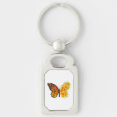 Bloem vlinder met gele Californische pap Sleutelhanger (Voorkant)