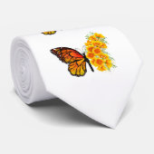 Bloem vlinder met gele Californische pap Stropdas (Opgerold)