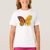 Bloem vlinder met gele Californische pap T-shirt (Voorkant)