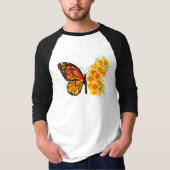 Bloem vlinder met gele Californische pap T-shirt (Voorkant)