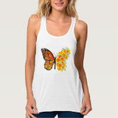 Bloem vlinder met gele Californische pap Tanktop (Voorkant)
