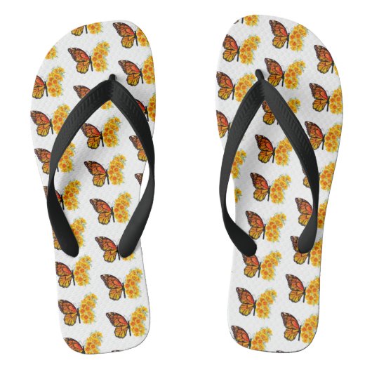 Bloem vlinder met gele Californische pap Teenslippers (Voetbed)