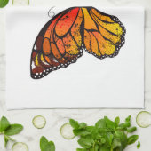 Bloem vlinder met gele Californische pap Theedoek (Gevouwen)