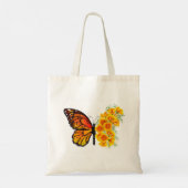 Bloem vlinder met gele Californische pap Tote Bag (Achterkant)