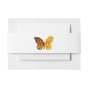 Bloem vlinder met gele Californische pap Uitnodigingen Wikkel