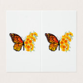 Bloem vlinder met gele Californische pap Visitekaartje (Buitenkant ongevouwen)