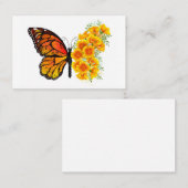 Bloem vlinder met gele Californische pap Visitekaartje (Voorkant / Achterkant)