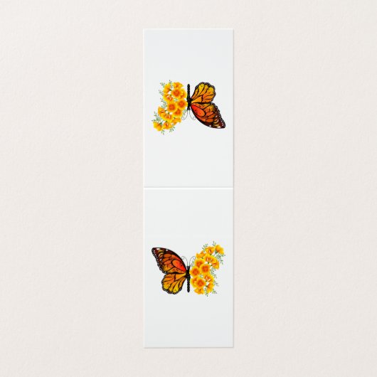 Bloem vlinder met gele Californische pap Visitekaartje (Buitenkant ongevouwen)