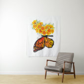 Bloem vlinder met gele Californische pap Wandkleed (In situ)