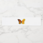 Bloem vlinder met gele Californische pap Waterfles Etiket (Enkel label)
