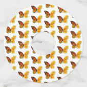 Bloem vlinder met gele Californische pap Wijnglaslabel (Achterkant)