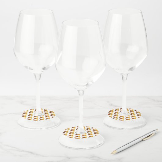 Bloem vlinder met gele Californische pap Wijnglaslabel (Set)