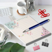 Bloem vlinder met roze groene thema onderste lijn notitieblok