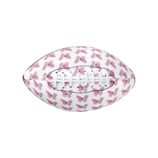 Bloem Vlinder met Roze Sakura American Football (Voorkant)