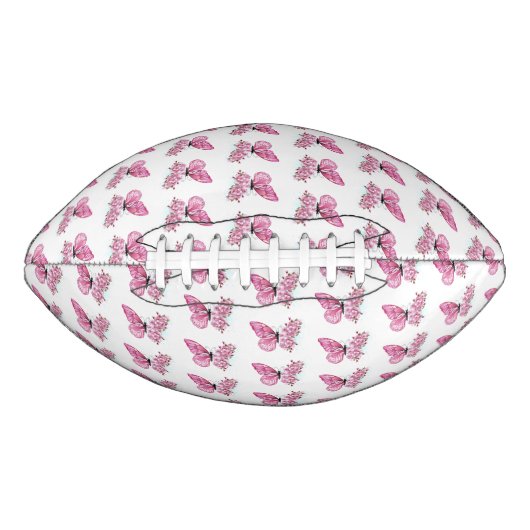 Bloem Vlinder met Roze Sakura American Football (Voorkant)