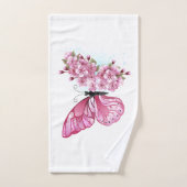 Bloem Vlinder met Roze Sakura Bad Handdoek (Handdoek)