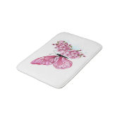 Bloem Vlinder met Roze Sakura Badmat (Gekanteld)