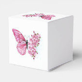 Bloem Vlinder met Roze Sakura Bedankdoosjes (Achterkant)