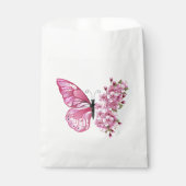 Bloem Vlinder met Roze Sakura Bedankzakje (Voorkant)