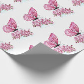 Bloem Vlinder met Roze Sakura Cadeaupapier (Hoek)