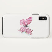 Bloem Vlinder met Roze Sakura Case-Mate iPhone Case (Achterkant (horizontaal))