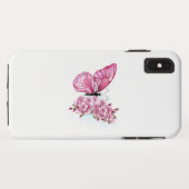 Bloem Vlinder met Roze Sakura Case-Mate iPhone Case (Achterkant (horizontaal))