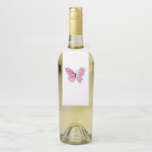 Bloem Vlinder met Roze Sakura Flessenhanger (Op fles)