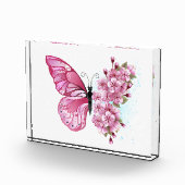 Bloem Vlinder met Roze Sakura Fotoblokken (Rechts)