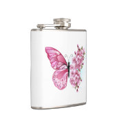 Bloem Vlinder met Roze Sakura Heupfles (Rechts)