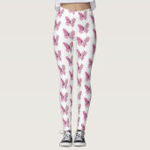 Bloem Vlinder met Roze Sakura Leggings (Voorkant)