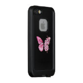 Bloem Vlinder met Roze Sakura LifeProof iPhone Hoesje (Achterkant / rechts)
