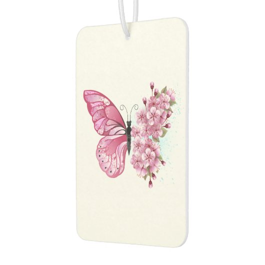 Bloem Vlinder met Roze Sakura Luchtverfrisser (Links)