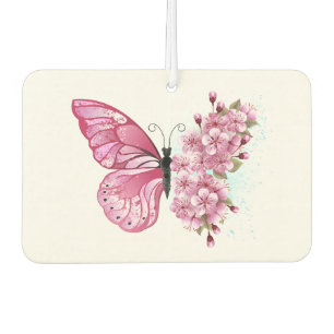 Bloem Vlinder met Roze Sakura Luchtverfrisser