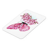 Bloem Vlinder met Roze Sakura Magneet (Linkerzijde)