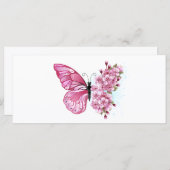 Bloem Vlinder met Roze Sakura Menu (Voorkant / Achterkant)