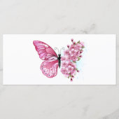 Bloem Vlinder met Roze Sakura Menu (Voorkant)
