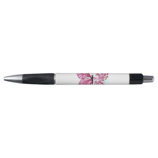 Bloem Vlinder met Roze Sakura Pen (Voorkant)