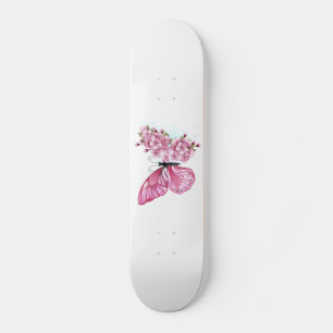 Bloem Vlinder met Roze Sakura Persoonlijk Skateboard