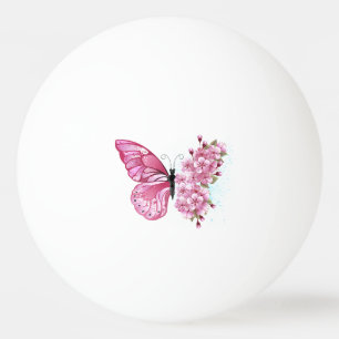 Bloem Vlinder met Roze Sakura Pingpongbal