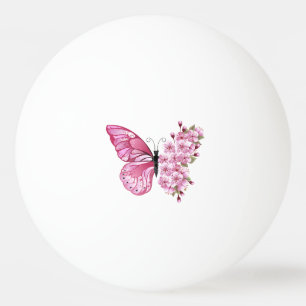Bloem Vlinder met Roze Sakura Pingpongbal