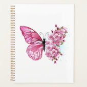 Bloem Vlinder met Roze Sakura Planner (Voorkant)